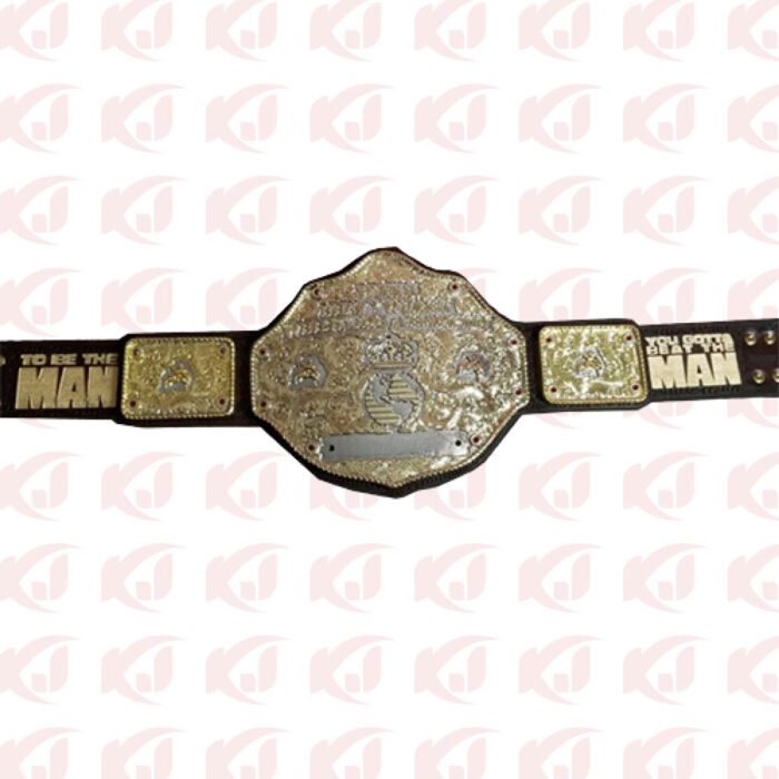 Large Gold World Heavyweight Championship Belt with Laser Carving