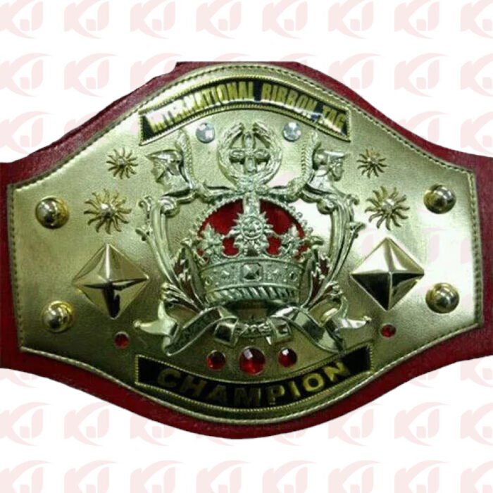 Hiroyo Matsumoto Tsukasa wearing the Ice International Ribbon Tag Team Championship Belt