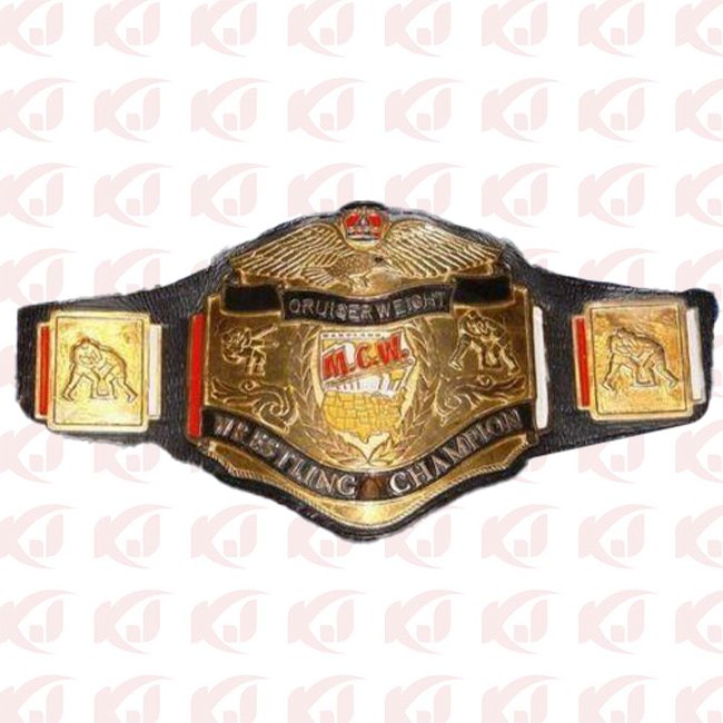 Adam Flash of Maryland Championship Wrestling has the MCW Cruiserweight Champion Belt.