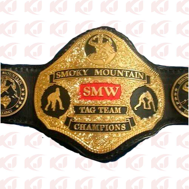 SMW Champion Belt for Tag Teams Morton Ricky Robert A. Gibson Wrestling on Smoking Mountain