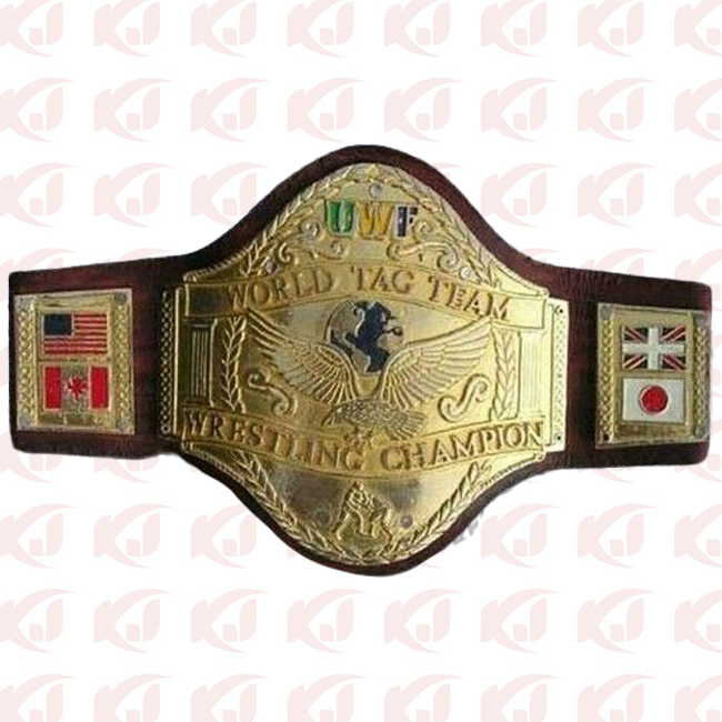 Belt Mike, the world tag team champion of the UWF Universal Wrestling Federation Bob George